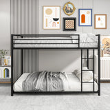 Full Over Full Metal Bunk Bed With Safety Guardrails
