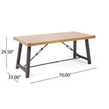 Modern Industrial Acacia Wood And Iron Outdoor Dining Table - Sleep Galleria