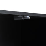 Modern Black TV Stand With LED Light And Storage - Sleep Galleria