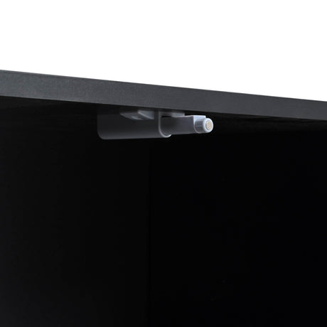 Modern Black TV Stand With LED Light And Storage - Sleep Galleria
