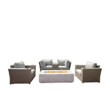 6-Piece Weather-Resistant Wicker Outdoor Seating Set With Fire Pit