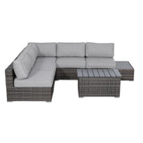 Weather-Resistant Brown Wicker Outdoor 7-Piece Patio Sectional Set