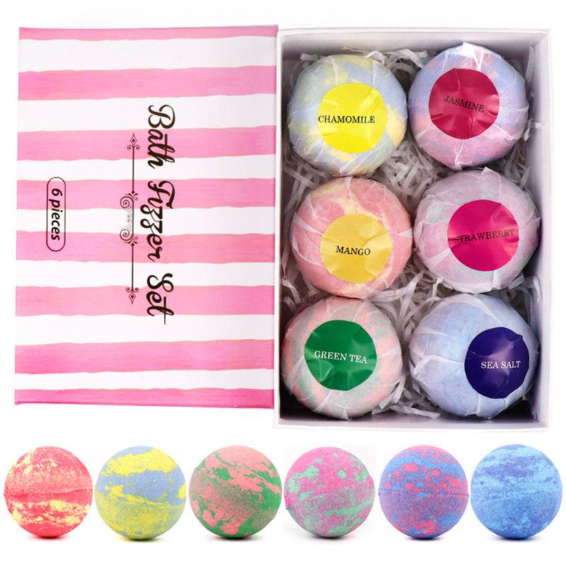 Set of 6 Organic Shea Butter Scented Bath Bombs - Calmora - Sleep Galleria