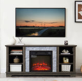Electric Fireplace TV Media Stand With Storage