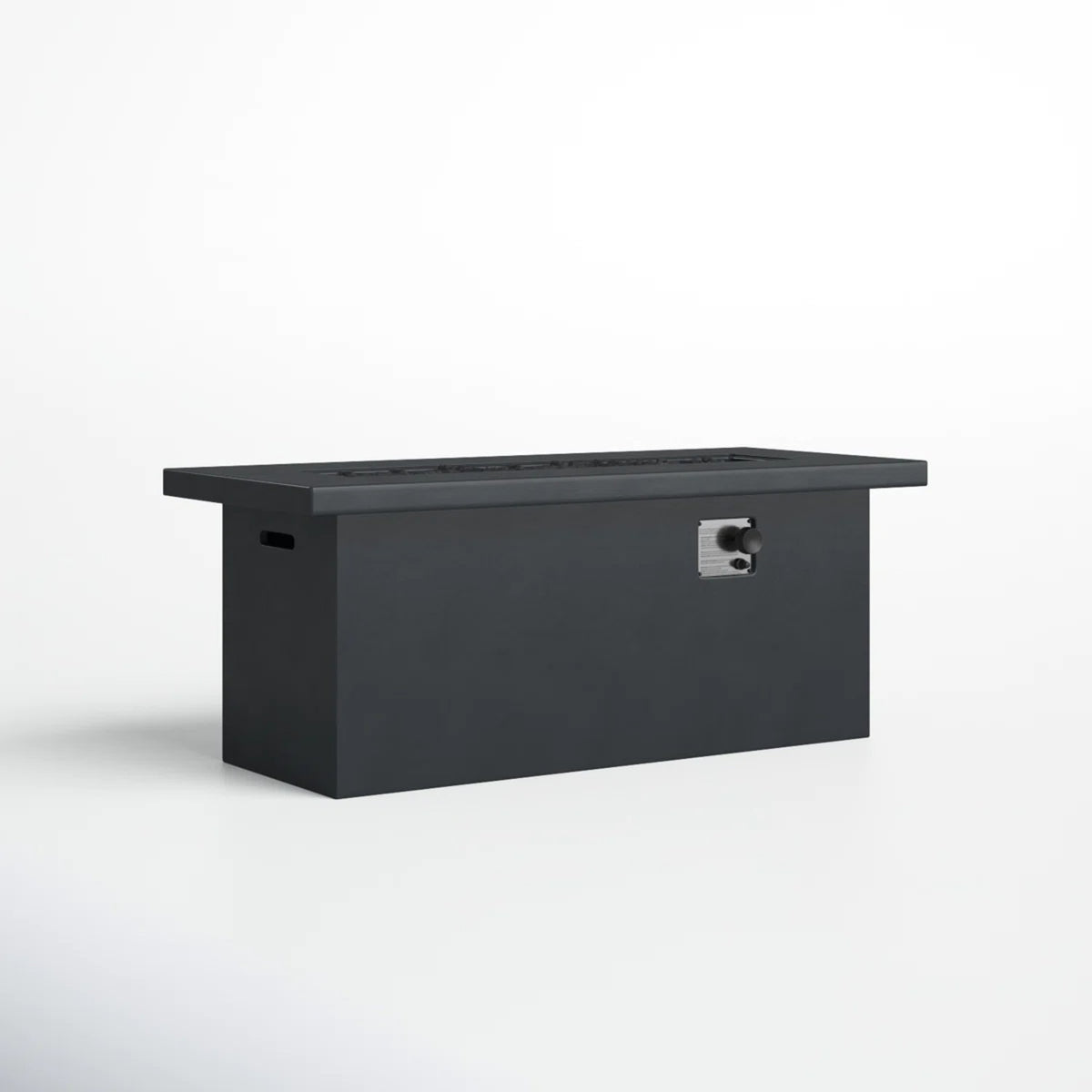 Modern Charcoal Concrete Outdoor Propane Fire Pit Table