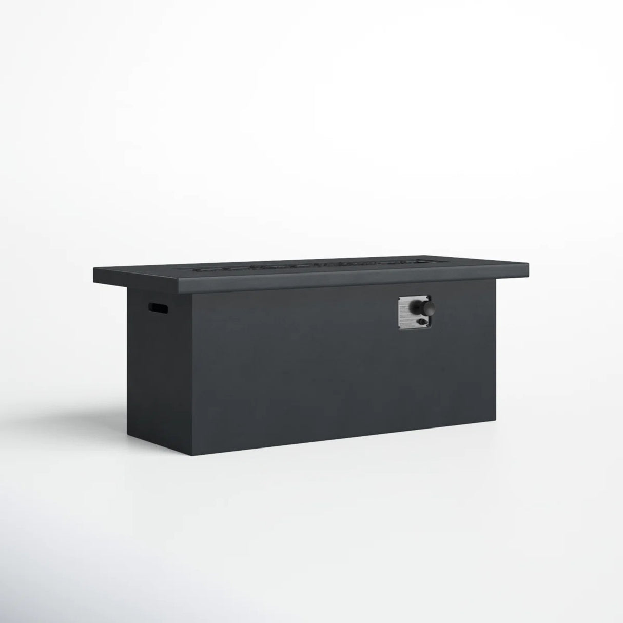 Modern Charcoal Concrete Outdoor Propane Fire Pit Table