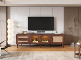 Rattan-Inspired Media Console TV Stand With Storage - Sleep Galleria