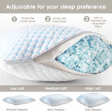 Virtu Temperature Regulating Reversible Cooling Body Pillow for Adult, Adjustable Memory Foam Long Body Pillows for Bed, 20" X 54"