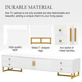 Modern White MDF TV Stand With Storage Cabinet - Sleep Galleria