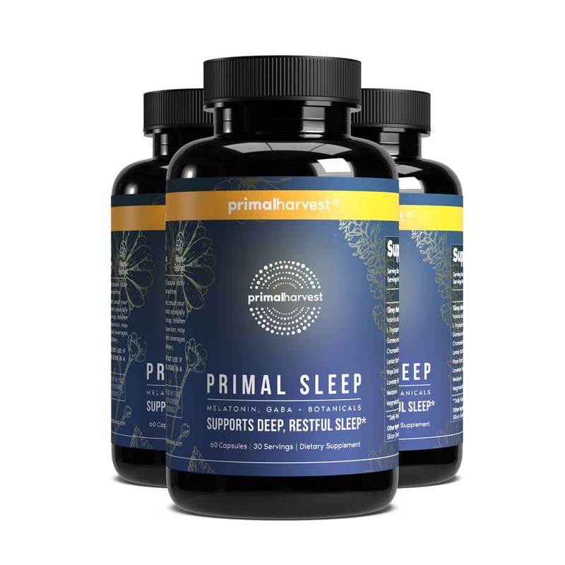 Primal Sleep - the Essential Sleep Support Supplement for Deep, Restful Sleep. with Lavender, Valerian Root and Melatonin. 60 Capsules