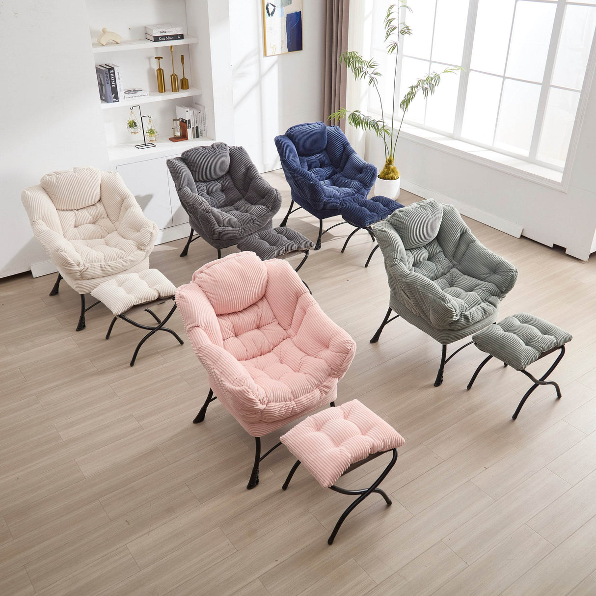 Soft Lounge Chair With Ottoman And Side Pocket - Sleep Galleria