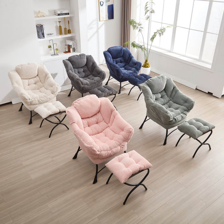 Soft Lounge Chair With Ottoman And Side Pocket - Sleep Galleria