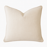 Ivory Linen-Style Decorative Stitch Throw Pillow