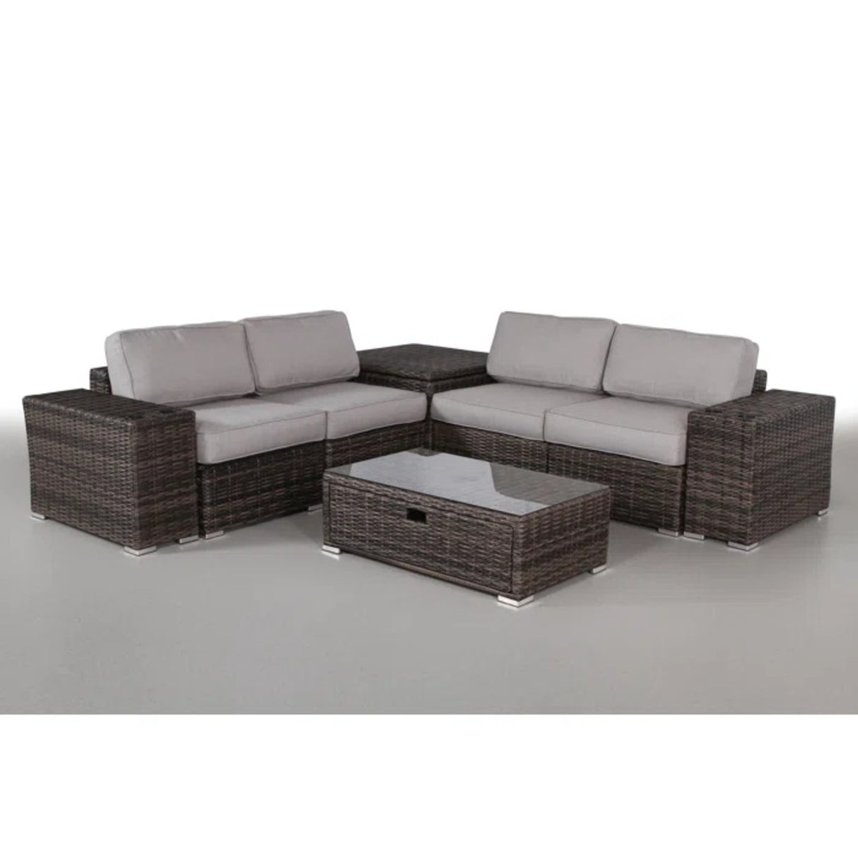 Fully Assembled 8-Piece Outdoor Patio Rattan Sectional Set