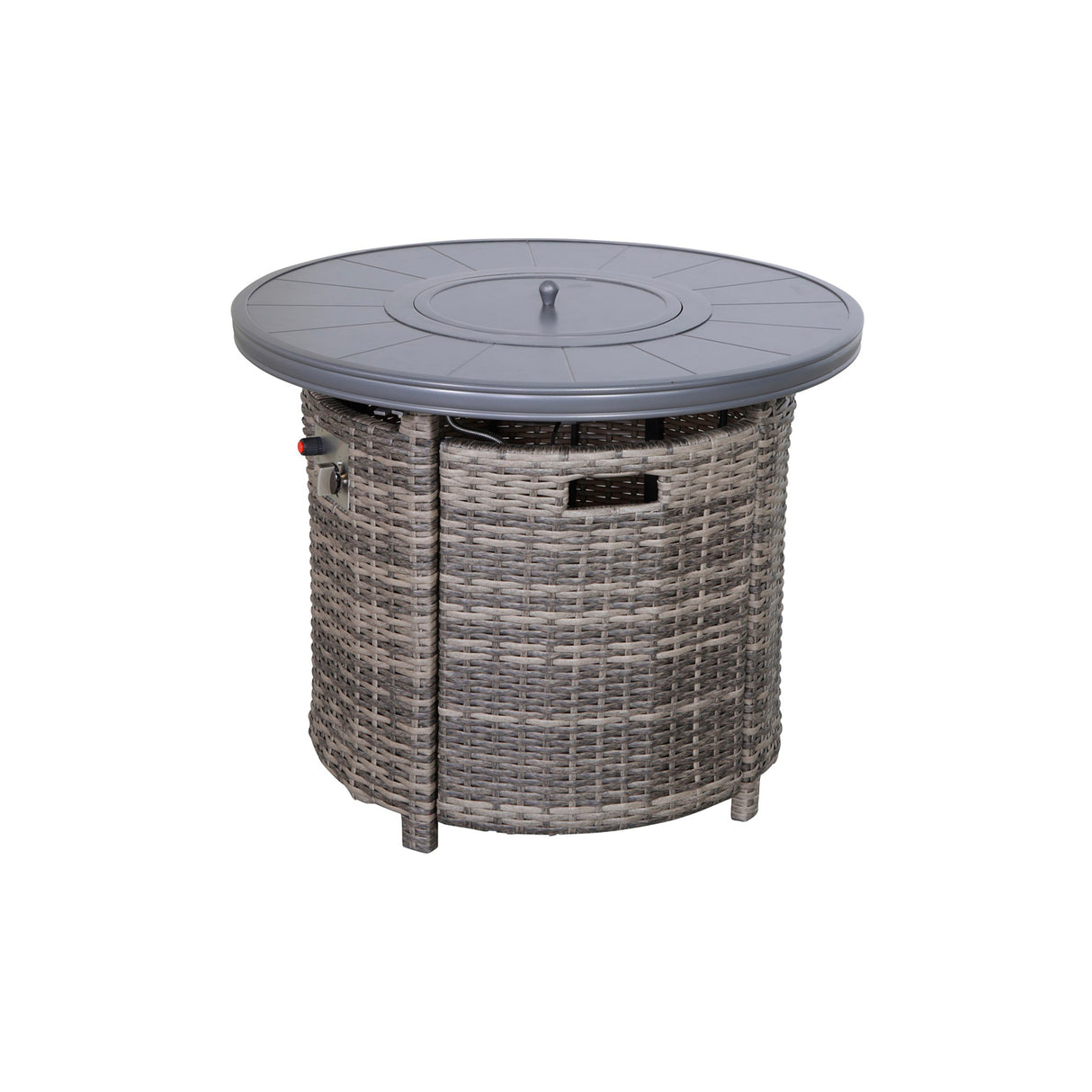 Mixed Gray Rustproof Aluminum Outdoor Fire Pit Table With Lid