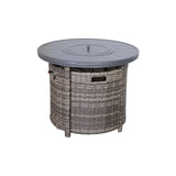 Mixed Gray Rustproof Aluminum Outdoor Fire Pit Table With Lid