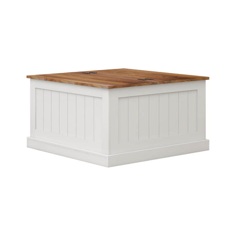 Farmhouse Style Square Coffee Table With Lift Top Storage - Sleep Galleria