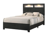 Queen Contemporary Panel Bed Frame With LED Shelving