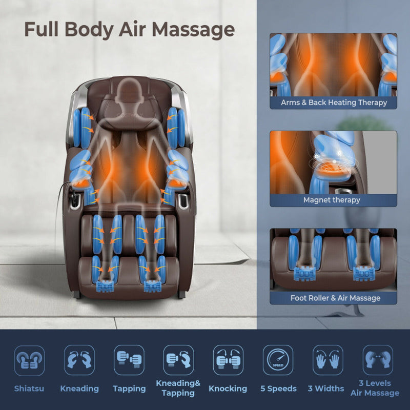 Therapy 08-Full Body Zero Gravity Massage Chair with SL Track Voice Control Heat