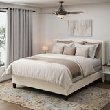 King Teddy Velvet Upholstered Platform Bed Frame