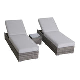3-Piece Fully Assembled Weather-Resistant Wicker Chaise Lounge Set