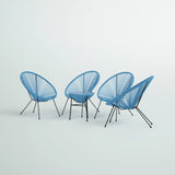 Modern 4-Seat Outdoor Aluminium Papasan Conversation Set