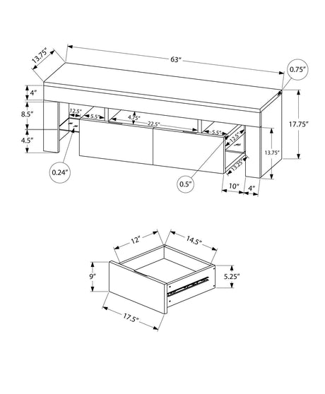 Modern Glossy White MDF TV Stand Console - Sleep Galleria