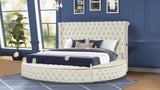 Modern Velvet Upholstered Wood Queen Bed Frame With USB Charger