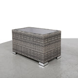 Mixed Grey Weather-Resistant Wicker Aluminum Outdoor Side Table