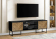 Contemporary 72-Inch Black Metal TV Stand Console - Sleep Galleria