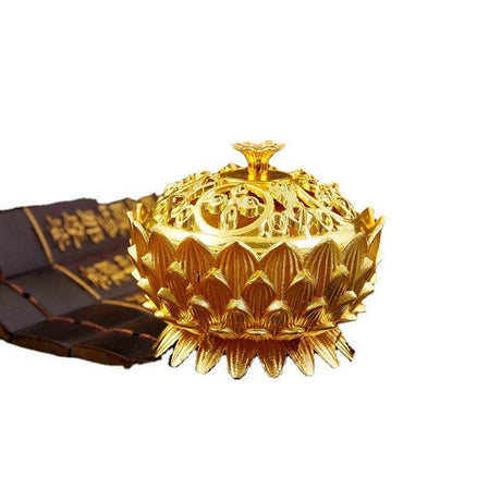 Lotus Brass Aromatherapy Burner With Artistic Trumpet Design - Zenvia - Sleep Galleria