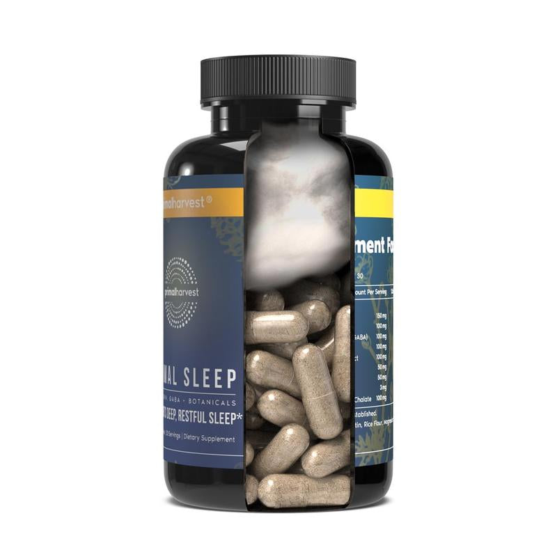 Primal Sleep - the Essential Sleep Support Supplement for Deep, Restful Sleep. with Lavender, Valerian Root and Melatonin. 60 Capsules