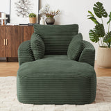 Oversized Corduroy Chaise Lounge Chair With Spring Cushion