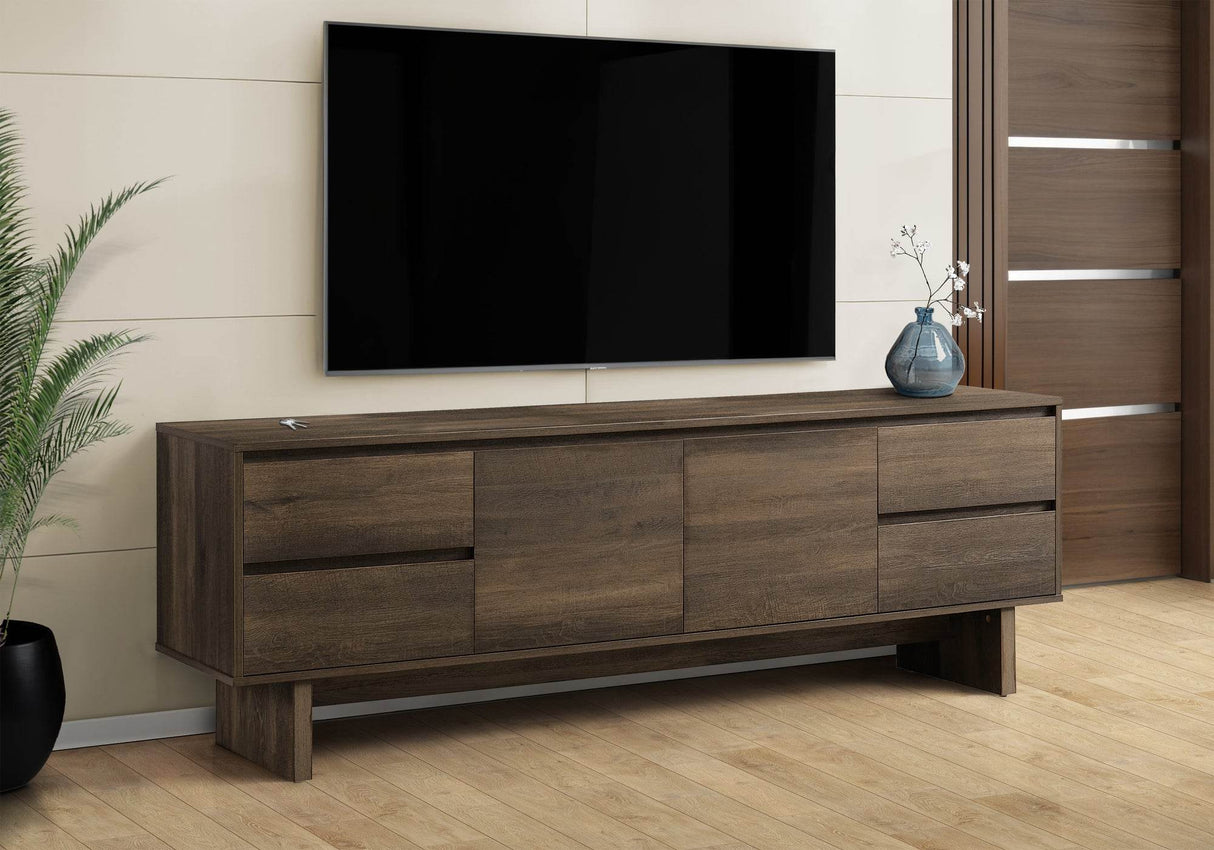 72-Inch Transitional Solid Wood Media Console Stand - Sleep Galleria