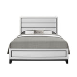 Transitional White Rubberwood Full Panel Bed Frame