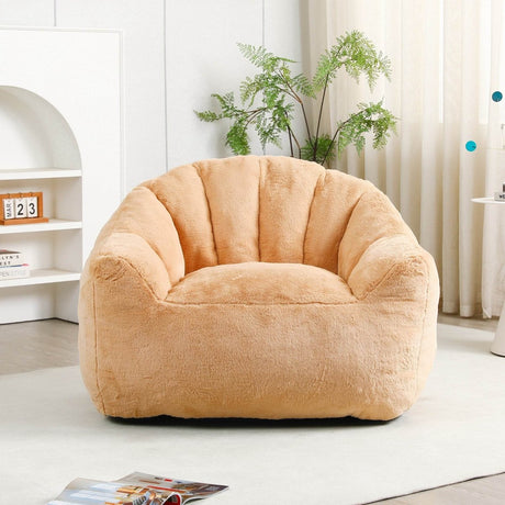 High - Density Foam Faux Fur Beanbag Chair - Calmora - Sleep Galleria