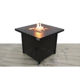 Black Steel Modern Outdoor Fire Pit Table 30-Inch