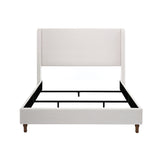 Queen Contemporary Upholstered Wingback Bed Frame