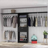 Black Particle Board Bedroom Closet Storage System