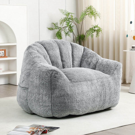 High - Density Foam Faux Fur Beanbag Chair - Calmora - Sleep Galleria