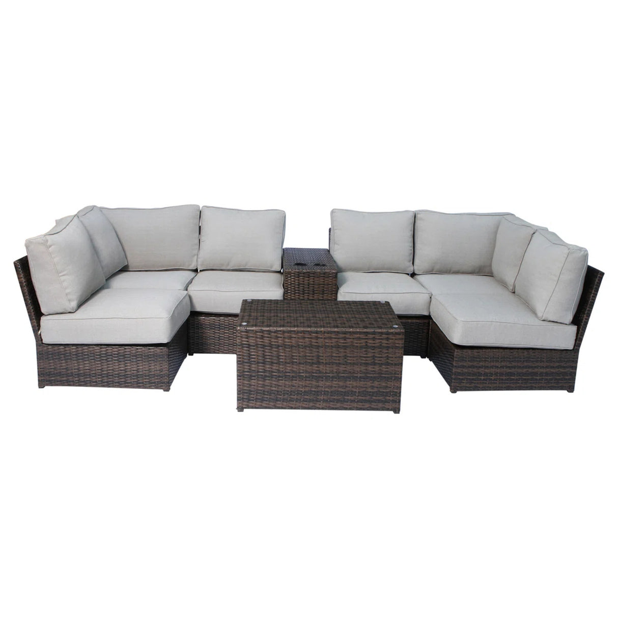 8-Piece Modular Outdoor Seating Set With Cushions