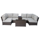 8-Piece Modular Outdoor Seating Set With Cushions