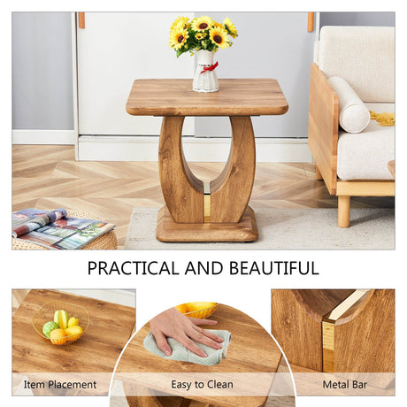 Modern Minimalist Wood Grain MDF Square Coffee Table - Sleep Galleria