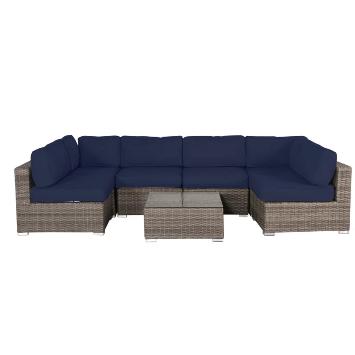 All-Weather Wicker 7-Piece 6-Person Outdoor Sofa Set