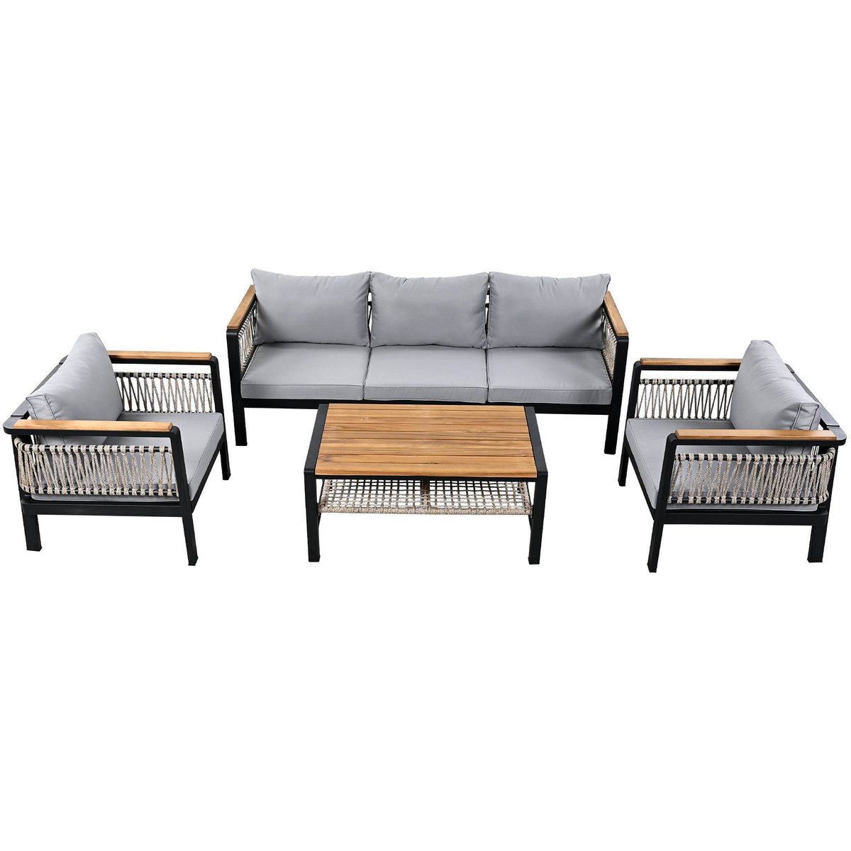 Outdoor Sectional Patio Furniture Set With Cushions And Table