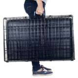 36-Inch Dog Crate - Double Door Pet Kennel with Divider Panel - Foldable Dog Cage with Carry Handle for Portability and Storage by  (Black)