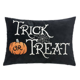 Embroidered Trick Or Treat Halloween Lumbar Pillow