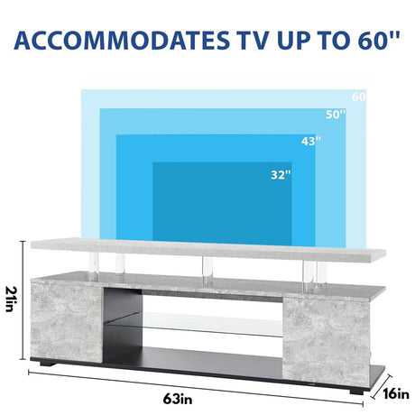 Modern Gray Engineered Wood Gaming TV Stand Console - Sleep Galleria