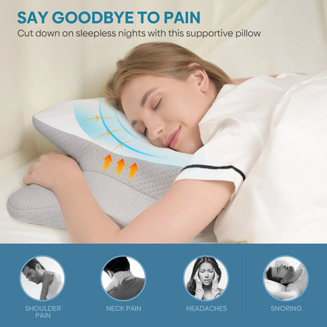 New Odorless Orthopedic Ergonomic Pillow Memory Foam Breathable Inner Cover Relaxing Cervical Slow Rebound