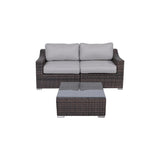 3-Piece Fully Assembled Patio Rattan Conversation Set With Cushions